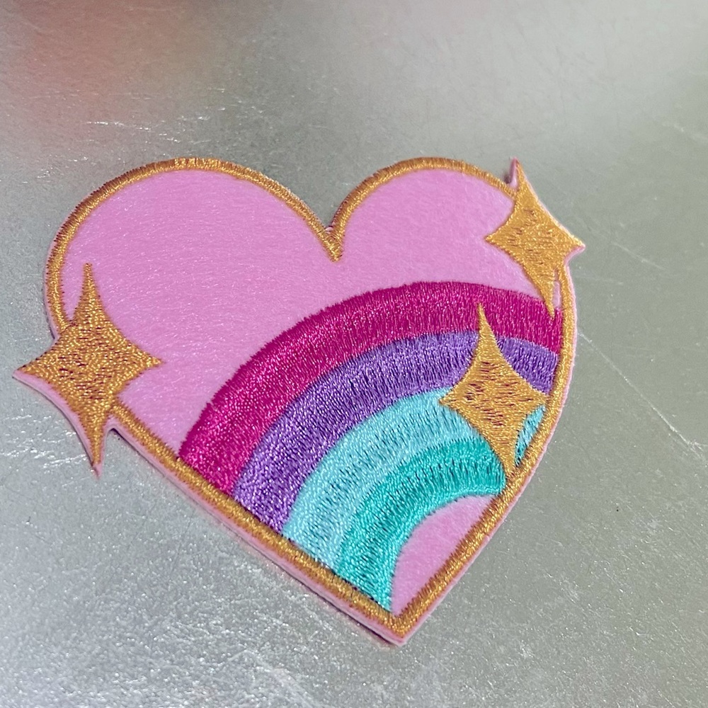 Rainbow Heart Iron-On Patch